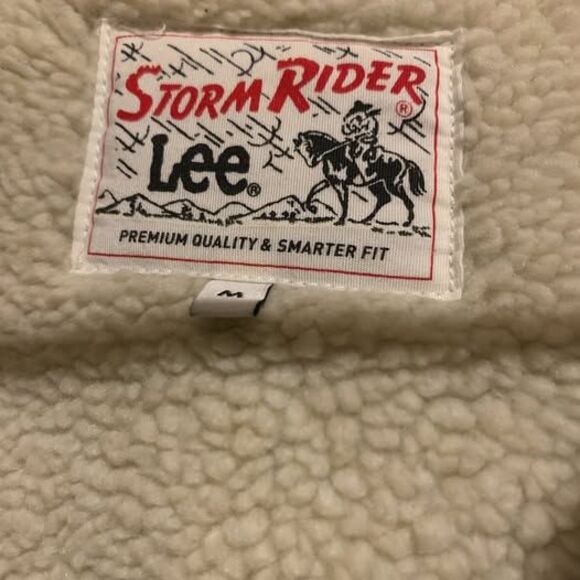 Lee Storm Rider Denim Sherpa lined Trucker Jacket Size Medium - Picture 6 of 7
